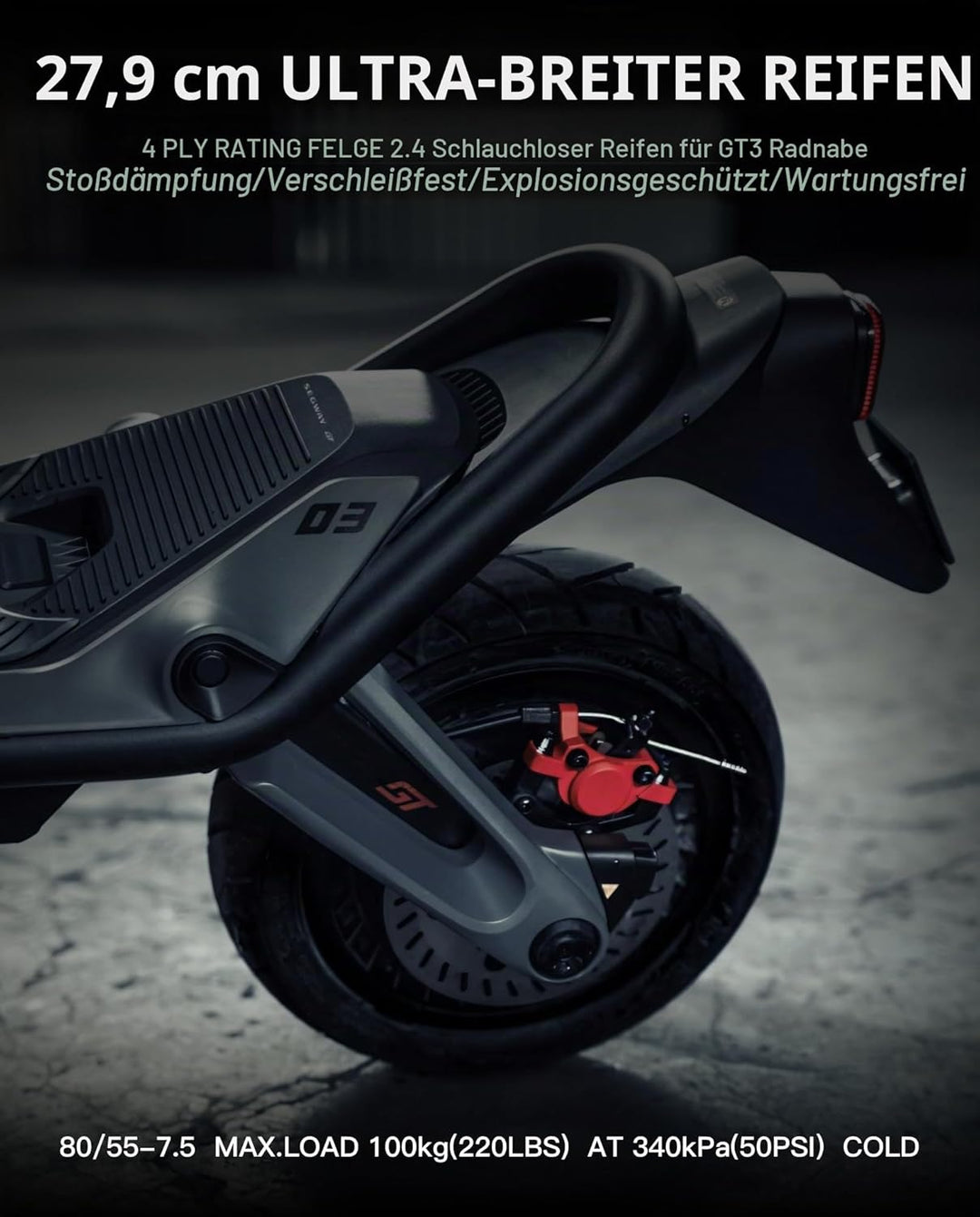 11 Zoll Selbstreparierender Reifen Kompatibel mit Segway Ninebot GT3 &amp; GT3 Pro KickScooter, Ultra-La
