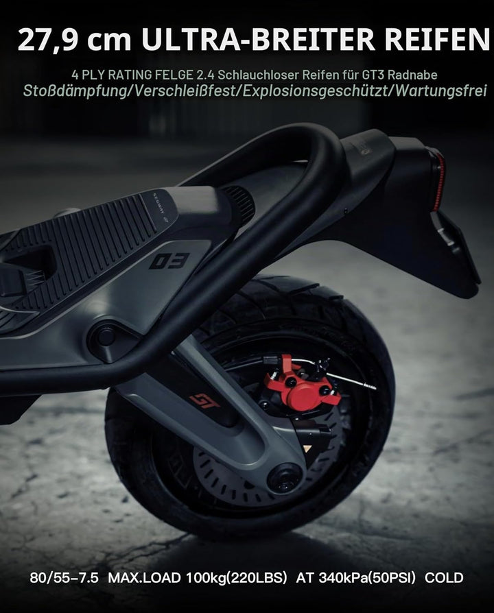 11 Zoll Selbstreparierender Reifen Kompatibel mit Segway Ninebot GT3 &amp; GT3 Pro KickScooter, Ultra-La