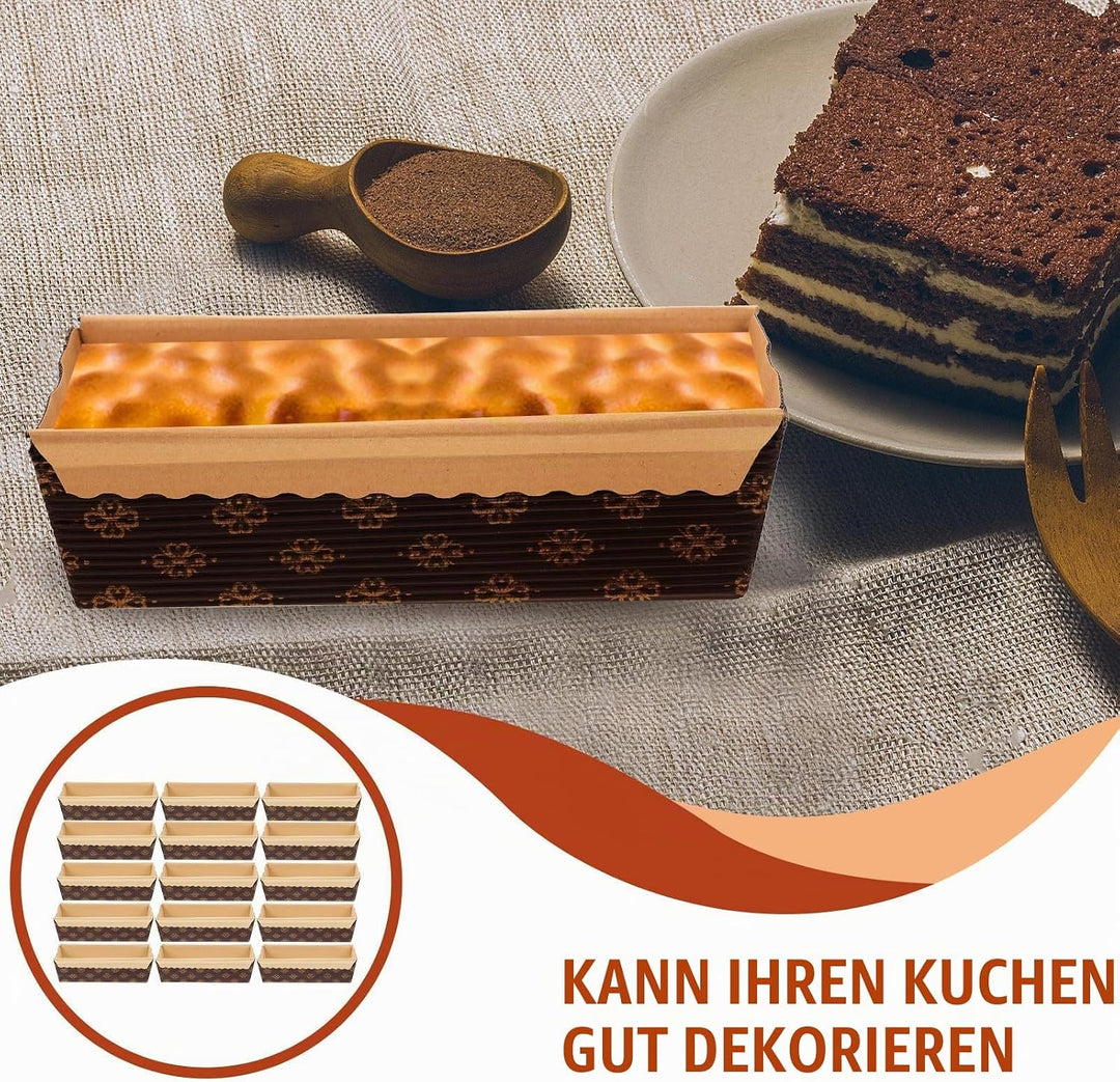 25 Stück Papier-kastenformen zum Backen von Mini-kastenformen, Ölbeständige Papier-kuchenhalter, Sta