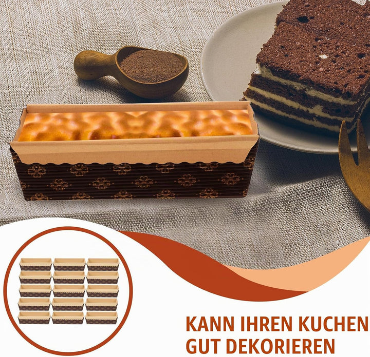 25 Stück Papier-kastenformen zum Backen von Mini-kastenformen, Ölbeständige Papier-kuchenhalter, Sta