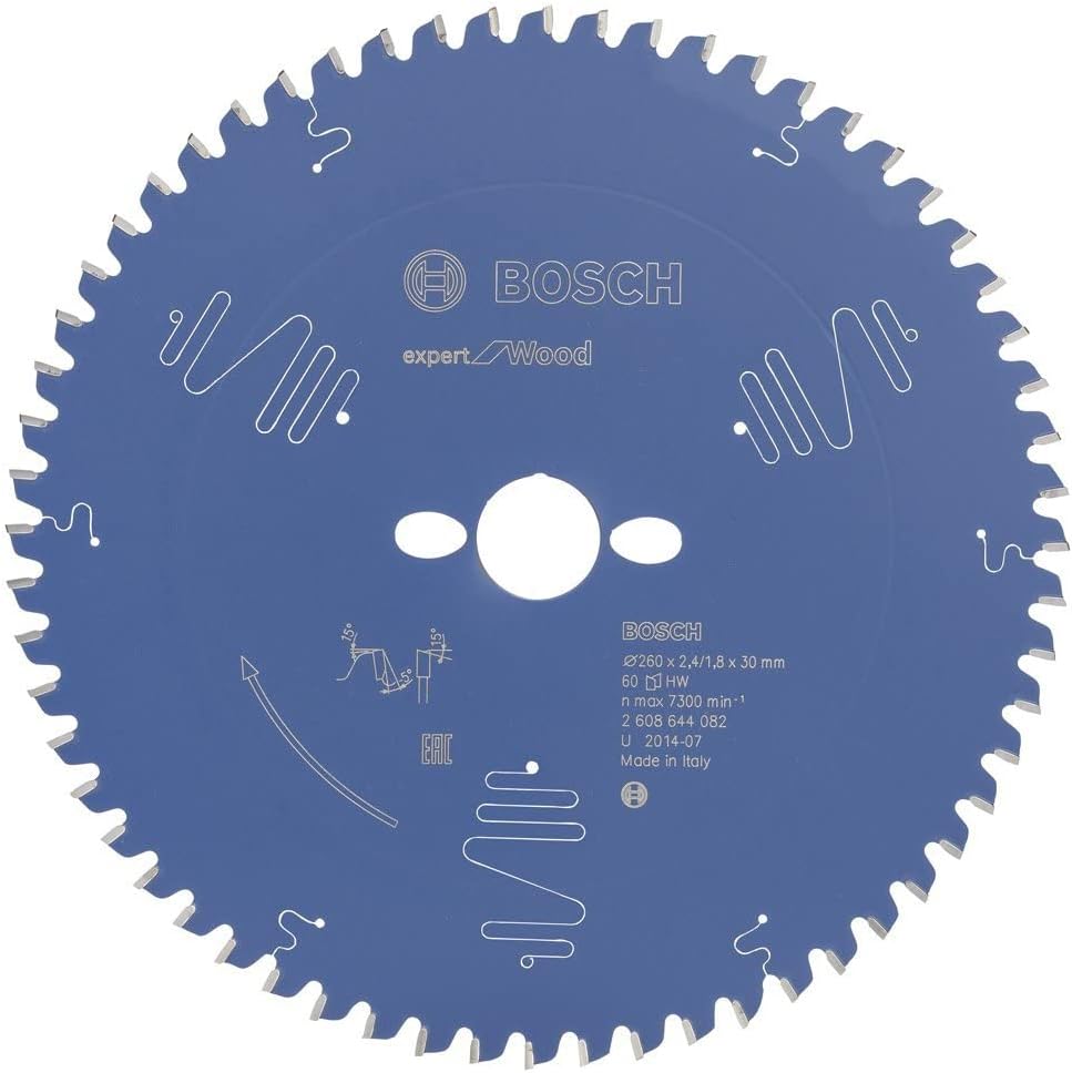 Bosch Professional 1x Kreissägeblatt Expert for Wood (Holz, Sägeblatt Ø 260 x 30 x 2,4 mm, 60 Zähne,