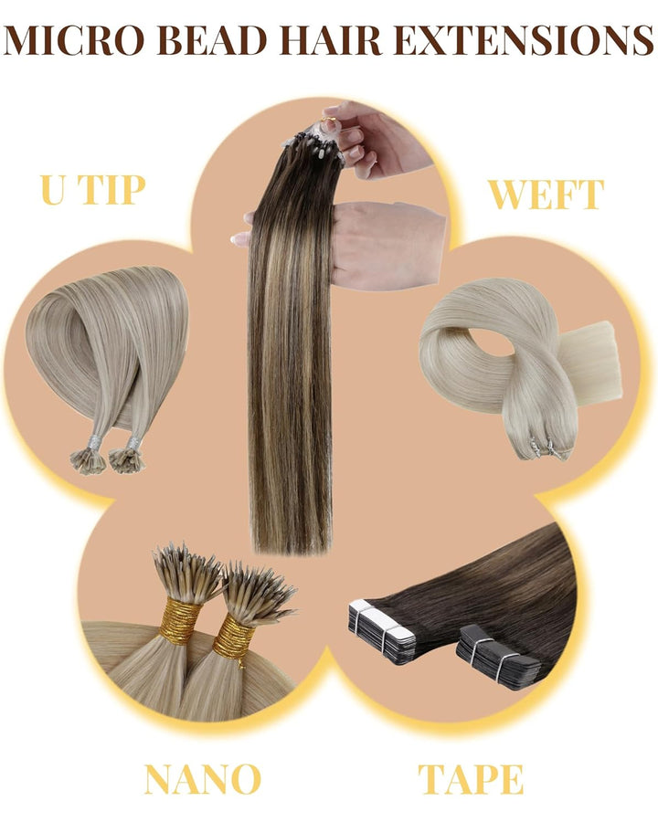 Hetto Extensions Echthaar Microring Dunkelbraun Extensions Microring Echthaar Remy Micro Loop Extens