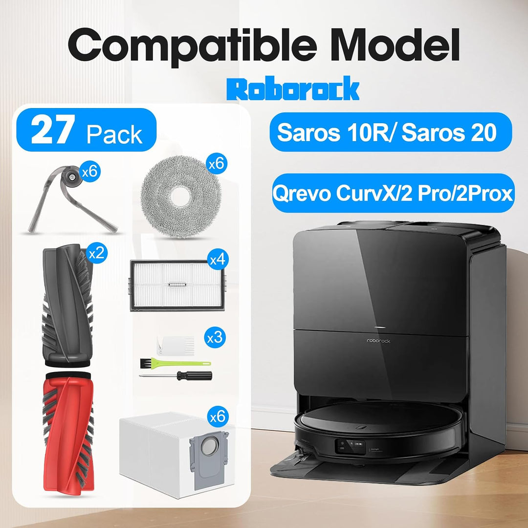 Ersatzteile Zubehörset für Roborock Saros 10R / Qrevo CurvX/Qrevo Curv 2 Pro, and Qrevo Curv 2 Pro X