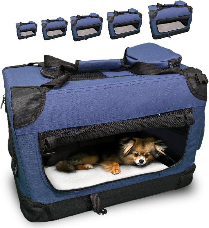 DEFACTO Hundebox faltbar für Auto &amp; Reisen | Hundetransportbox &amp; Hundetasche für Hunde, Katzen &amp; Hau