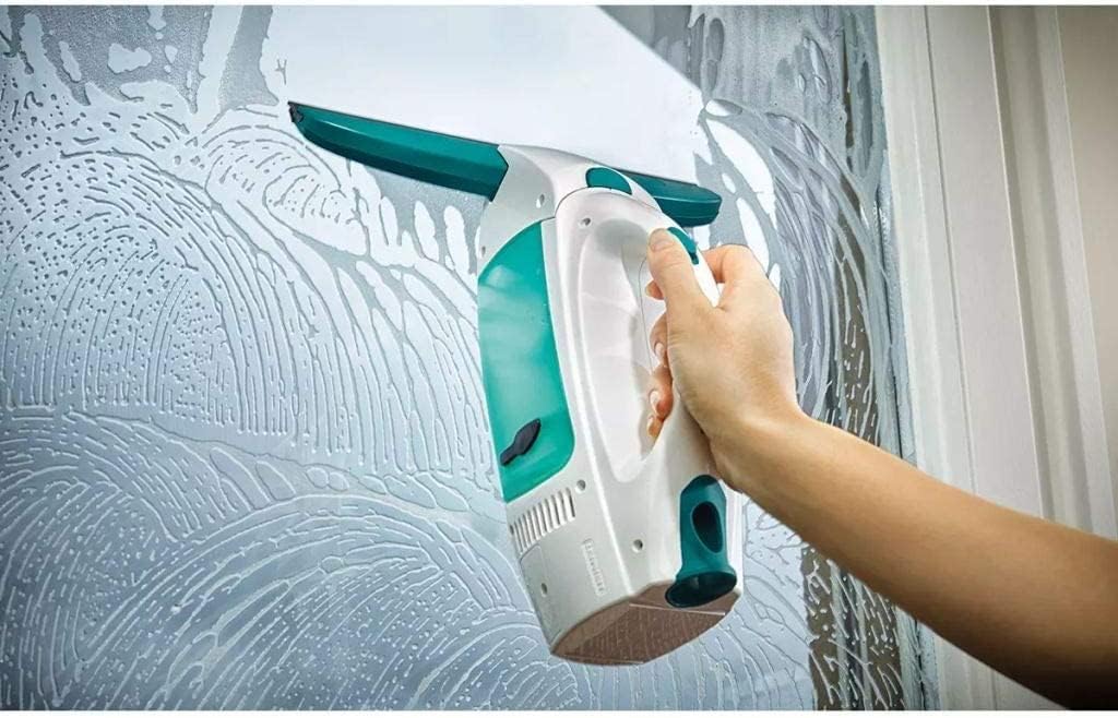 Leifheit Fenstersauger Set Dry and Clean mit Einwascher für 360° streifenfreie Reinigung, Fensterre