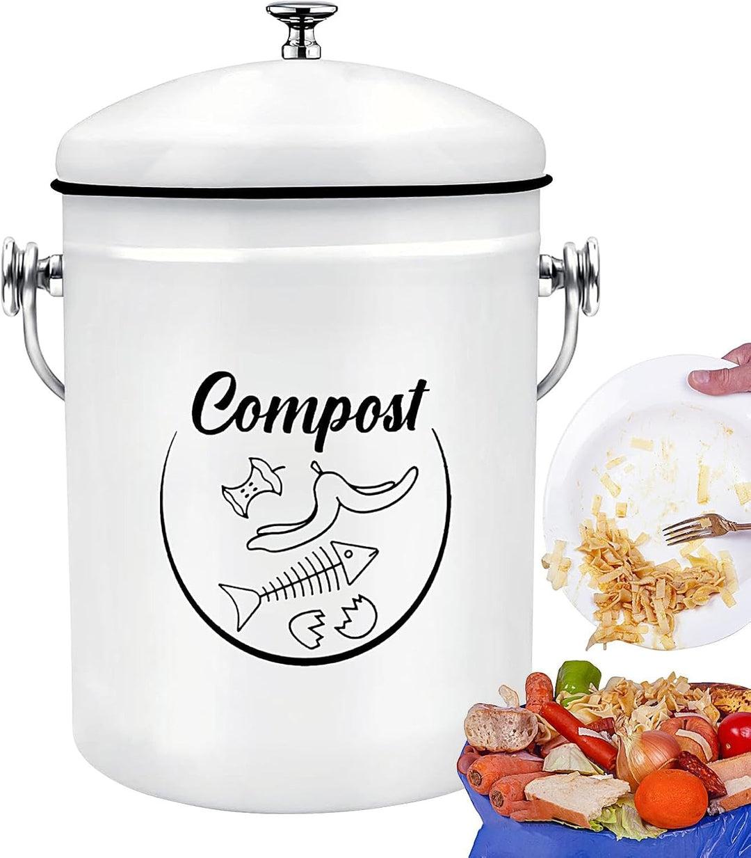 Counter -Kompostbehälter, Küchenthekekompost -Bucket | 5l Geruchsbeständiger Mülleimer Küchenkompost
