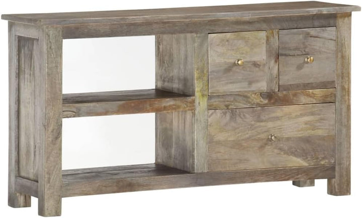 vidaXL Mangoholz Massiv TV Schrank mit 2 Regalen 3 Schubladen Lowboard Fernsehtisch Fernsehschrank T