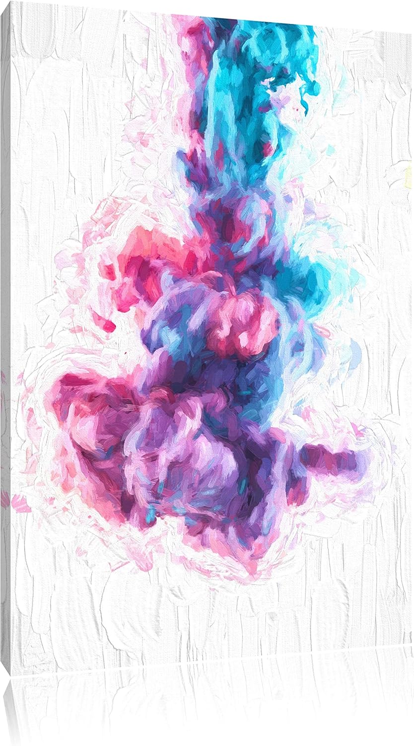 Pixxprint Abstract Art Bunter Qualm als Leinwandbild/Grösse: 100x70 / Wandbild/Kunstdruck/fertig bes