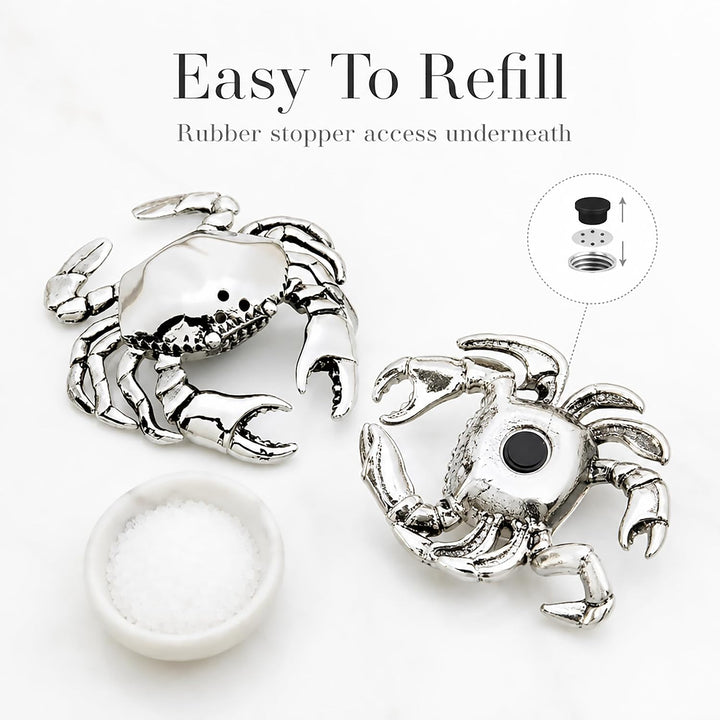 Mud Pie Salz- und Pfefferstreuer-Set, Krabbe, silberfarben Mud Pie 4501005 Crab Salt and Pepper Shak