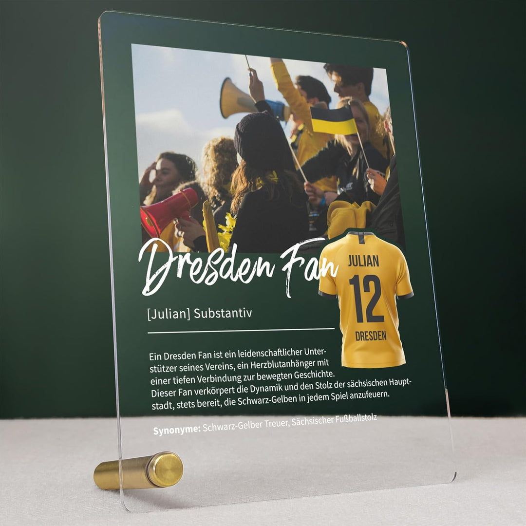 Dresden Geschenk personalisiert - Acryl Geschenk - Definition: Dresden Fan - Dresden Fanartikel, Dre