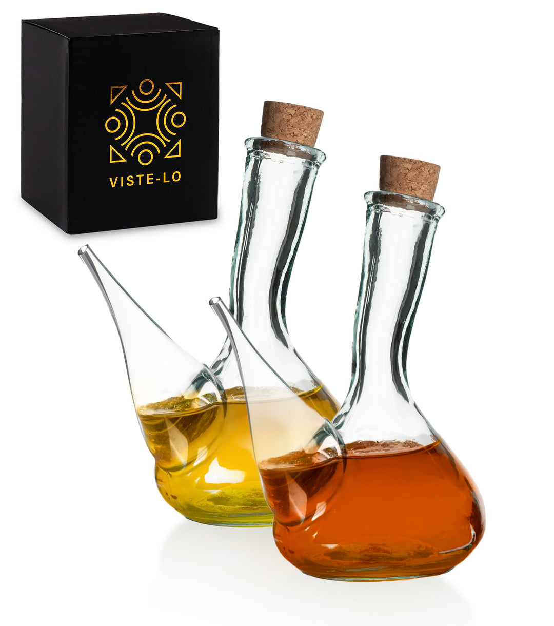 Artisan Glas Weinkrug. 2 Weinausgiesser aus Glas 250 ml. Kristall porron. weinausschenker spender de