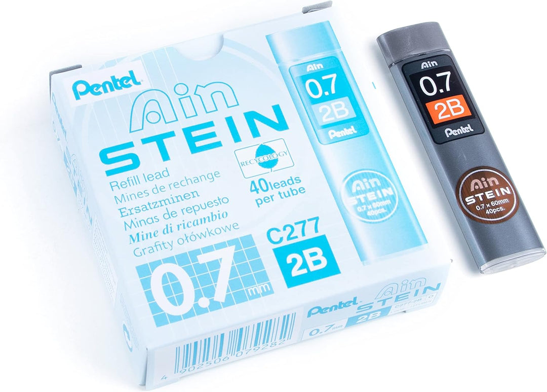 Pentel C277-2BO Ain Stein Feinmine, Strichstärke 0.7 mm, Härtegrad 2B, 40 Minen je Dose, 2B