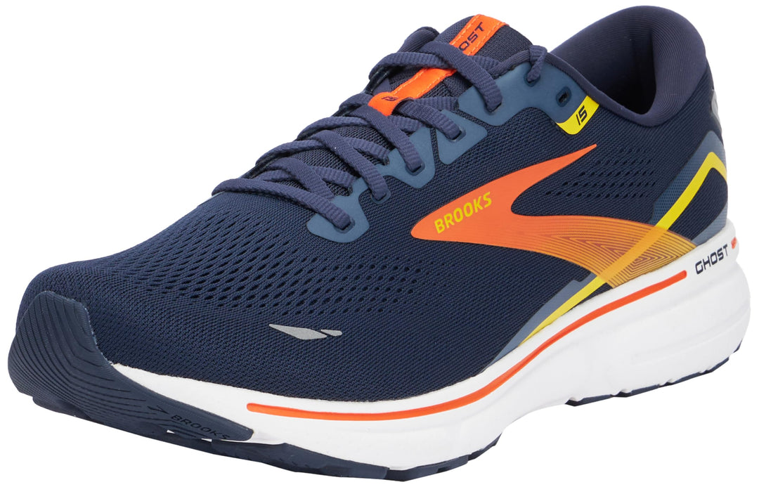 Brooks Herren Ghost 15 Neutral Running Shoe, Schwarz/Ebenholz/Nightlife 49.5 EU Peacoat Red Yellow,