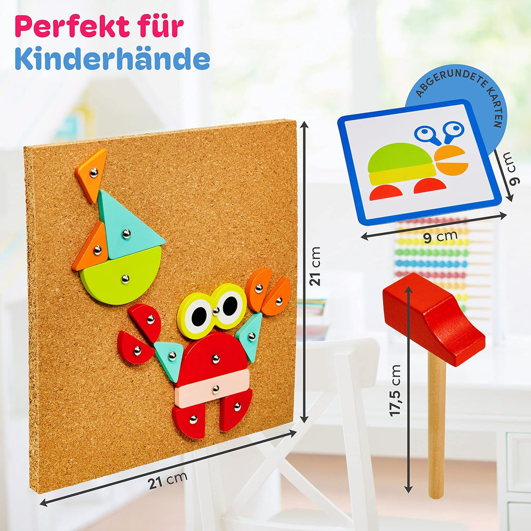 CUBIDI® Kreatives Montessori Hämmerchenspiel - Süsses Hammerspiel für Kinder ab 3 Jahre - Spiele ab