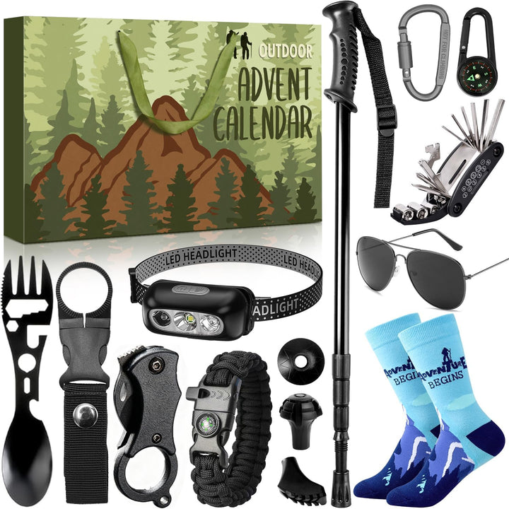 iZoeL Adventskalender Outdoors Camping Werkzeuge Teenager Junge Männer 2025 Handwerkzeuge Weihnachts