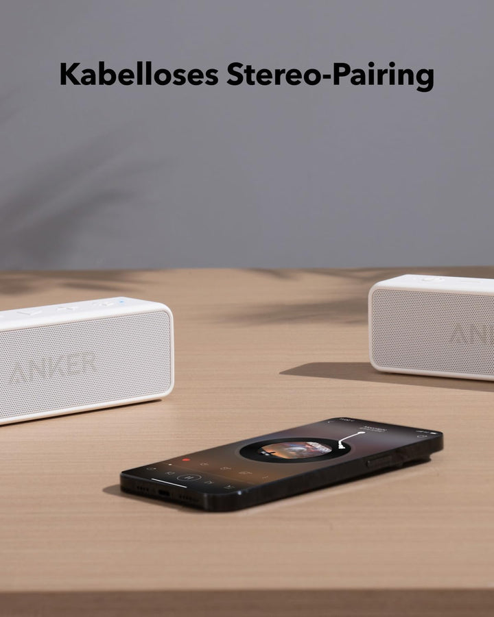 Anker SoundCore 2 Bluetooth Lautsprecher, Fantastischer Sound, Enormer Bass mit Dualen Bass-Treibern
