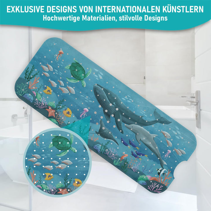 arteneur® - Badewannenmatte 100x40 cm Unterwasser | Badematte rutschfest | Inkl. Aufhängung | Schimm