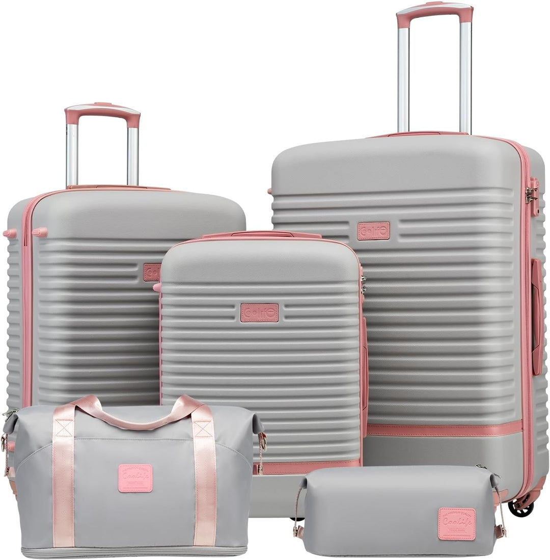 COOLIFE Koffer Trolley Koffer Reisekoffer von ABS Hartschalen Trolley 4 Rollen TSA-Schloss Der Koffe