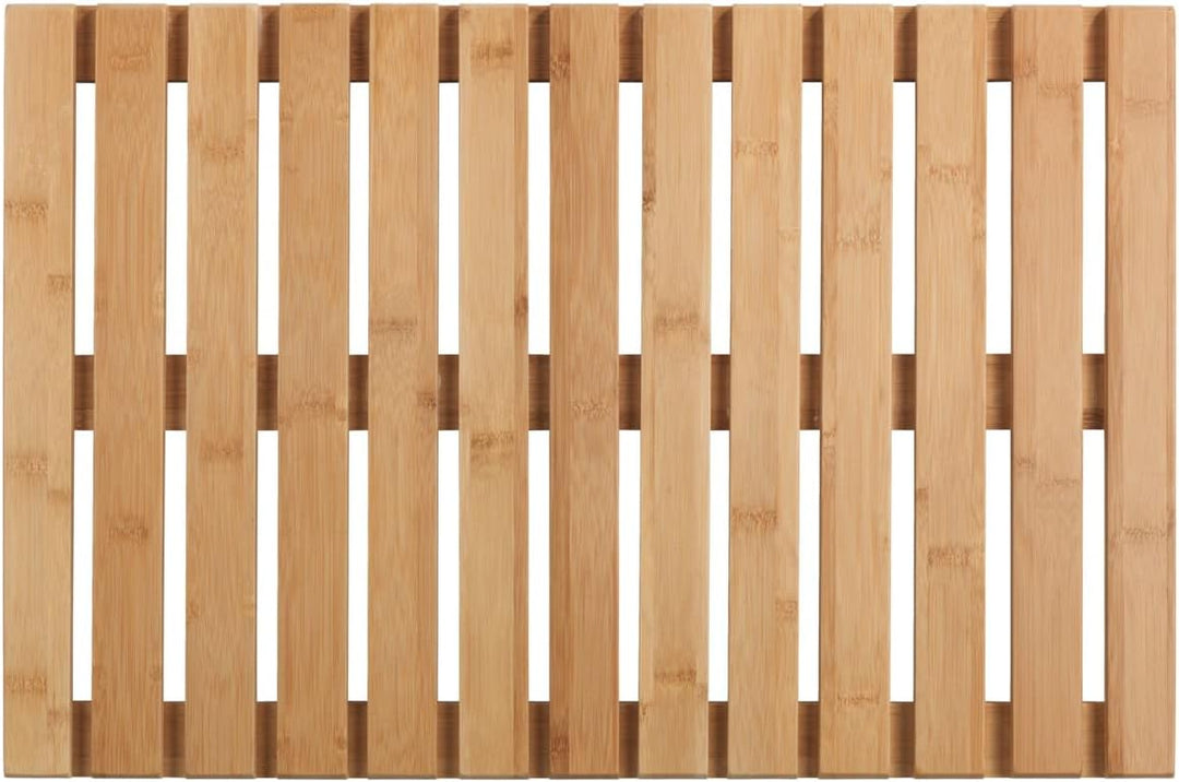 WENKO Baderost Mod. Indoor & Outdoor Bambus rutschfeste Badematte aus umweltfreundlichem Bambus für