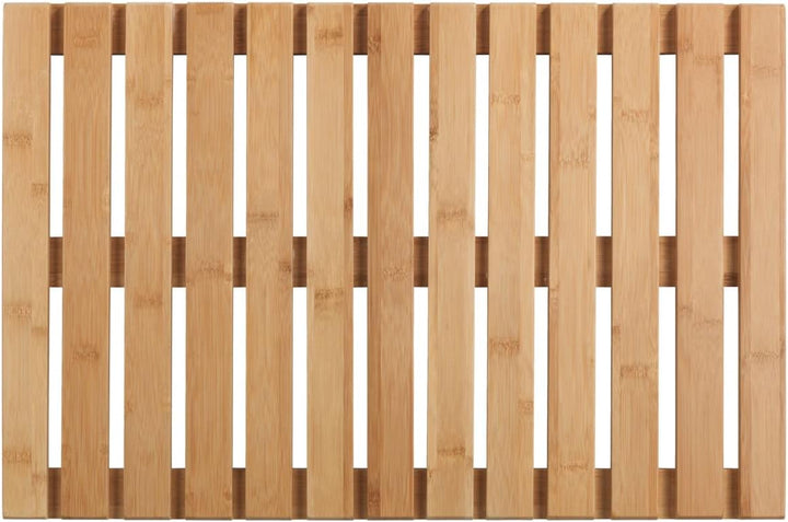 WENKO Baderost Mod. Indoor & Outdoor Bambus rutschfeste Badematte aus umweltfreundlichem Bambus für