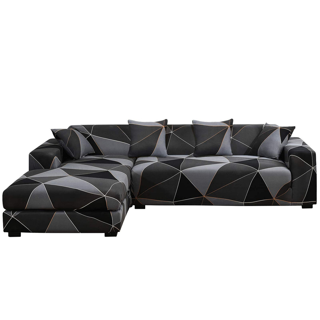 ShowyLive Sofa Überzug Ecksofa L Form Couch Überzug 2er Set Elastische Stretch mit 4 Stück Kissenbez