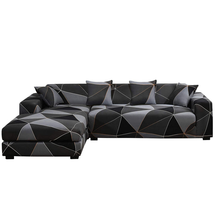 ShowyLive Sofa Überzug Ecksofa L Form Couch Überzug 2er Set Elastische Stretch mit 4 Stück Kissenbez