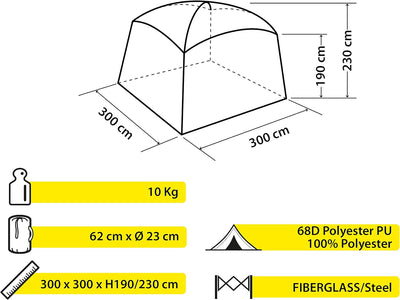 Brunner Campingbedarf Pavillon, 21573 STANDARD Blau, STANDARD Blau