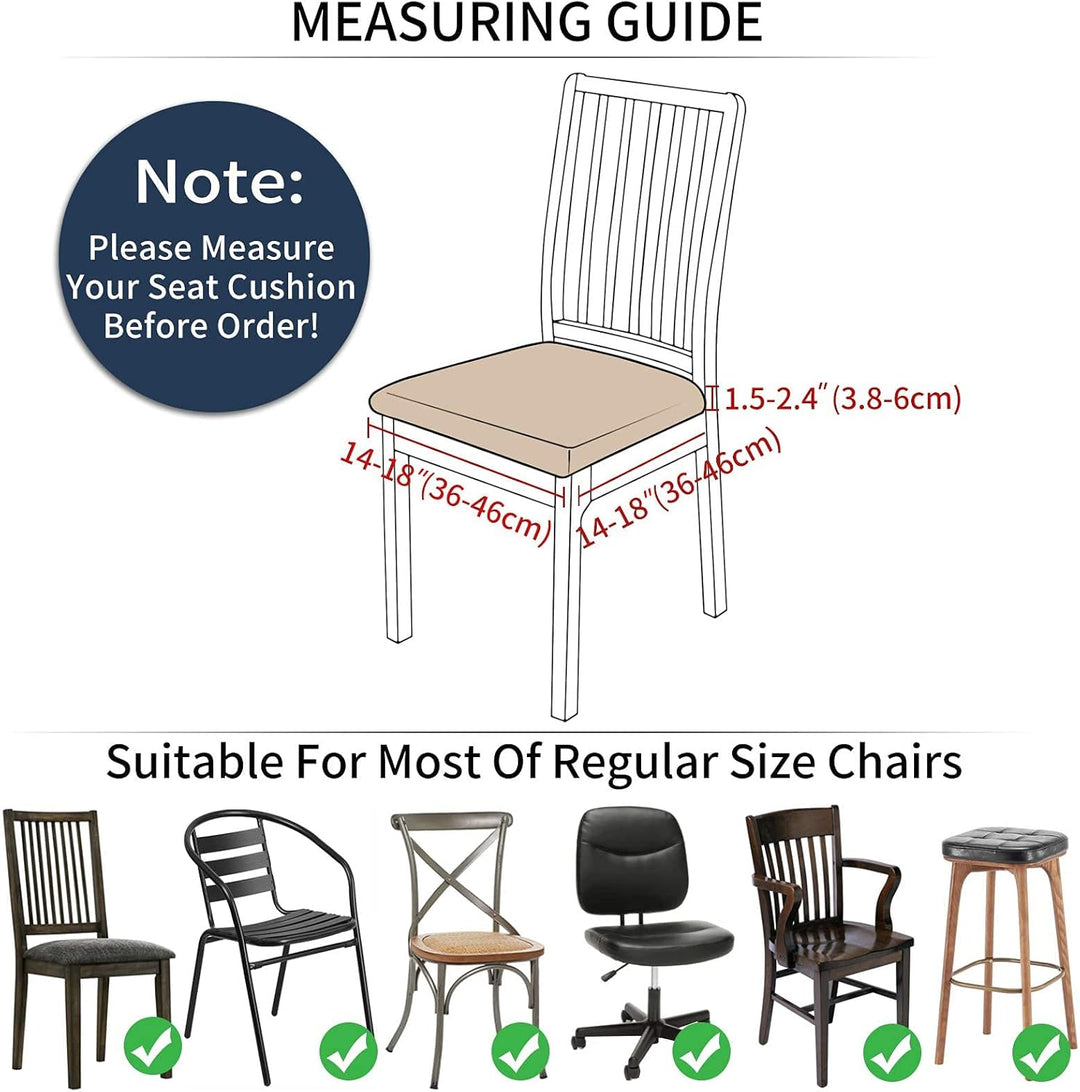 Homaxy Stuhlbezug Sitzfläche 6er Set, Stretch Bezug für Stühle Sitzbezüge für Esszimmerstühle Abwasc