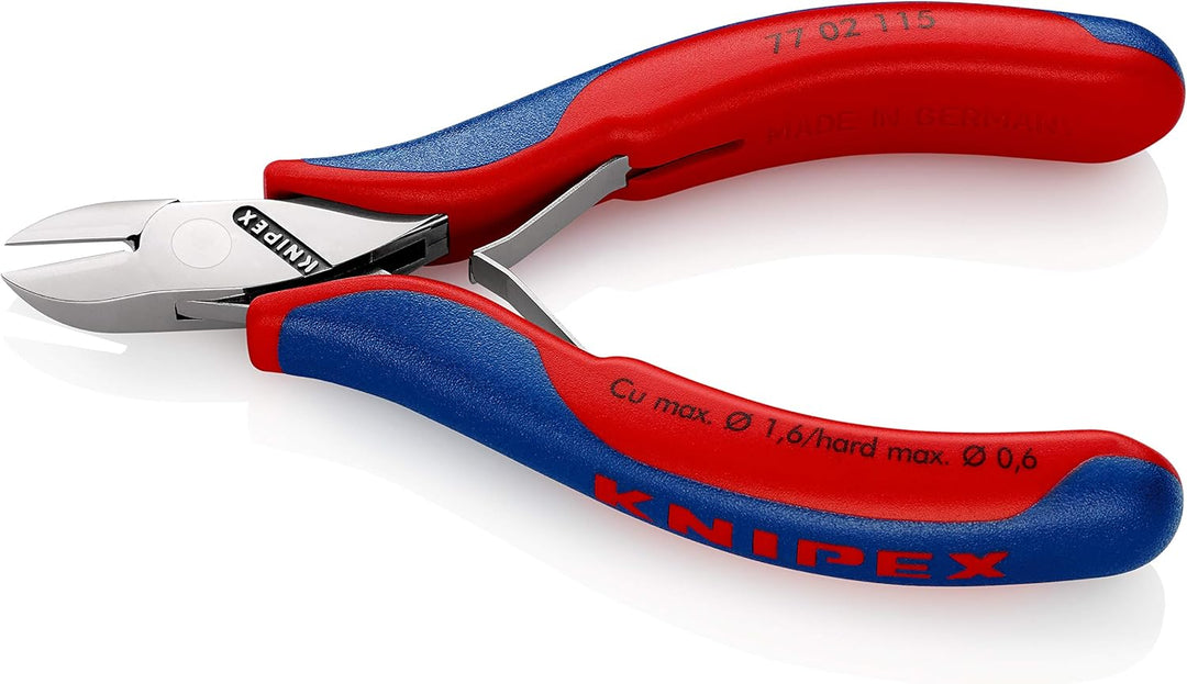 Knipex Elektronik-Seitenschneider mit Mehrkomponenten-Hüllen 115 mm (SB-Karte/Blister) 77 02 115 SB