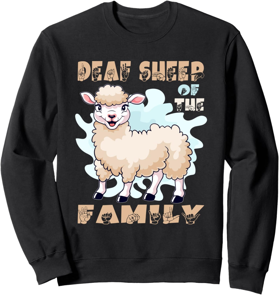 Süsses Schaf Gehörlosen Design Gebärdensprachen Deaf Sheep Sweatshirt