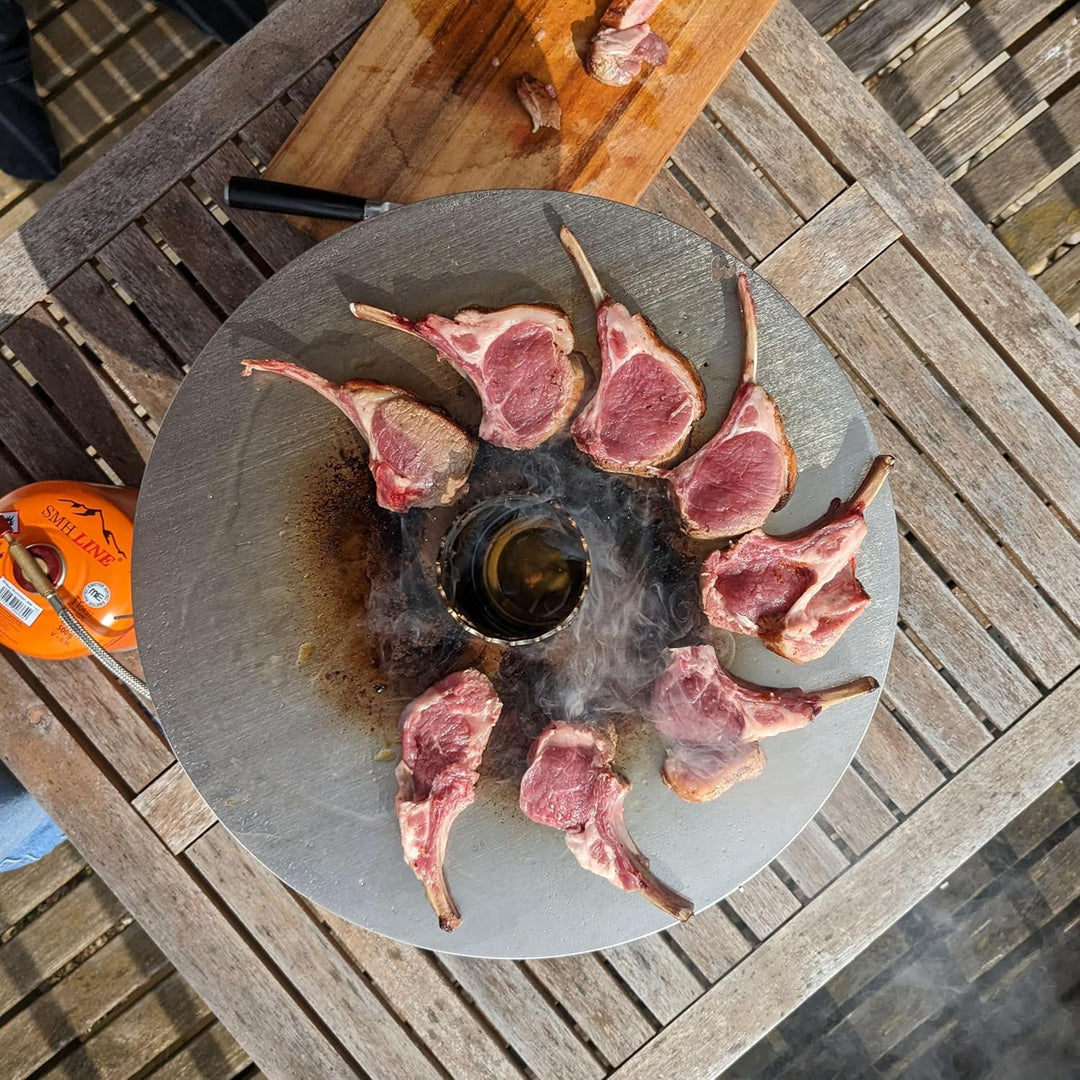 Grillrost.com Das Original Mini Wokaufsatz aus Edelstahl - für Mini Feuerplatte steckbar Mini-Wokauf