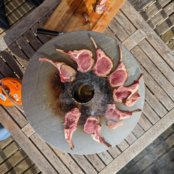Grillrost.com Das Original Mini Wokaufsatz aus Edelstahl - für Mini Feuerplatte steckbar Mini-Wokauf