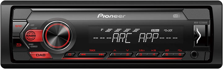 Pioneer Electronics MVH-S220DAB-AN, 1DIN Autoradio inkl. DAB-Antenne mit RDS und DAB+, rot, USB für