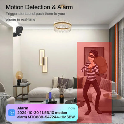 Überwachungskameras PNZEO W6 Mini WLAN Kameras Echt Full HD Aufnahme Home Sicherheit Tragbare Rekord