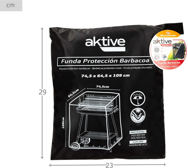 AKTIVE Wasserdichte Grillabdeckung für den Aussenbereich, verstärkt und verstellbar, 100 % Polyester