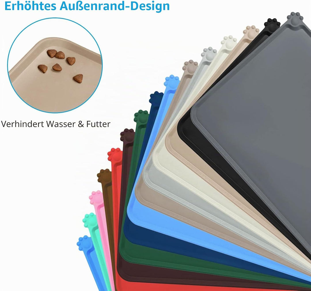 AUDWUD Silikon wasserdicht Hund und Katze Haustier Fütterung Matte,Anti-Rutsch-Tiernapf Matte,Hausti