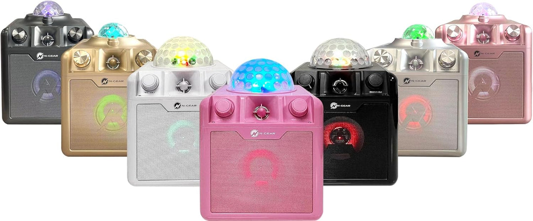 N-Gear DISCO410 Karaoke & Party Bluetooth Lautsprecher mit Discokugel, Mikrofon & Powerbank-Funktion