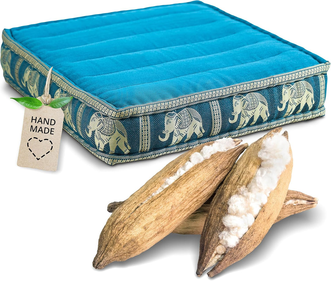 Livasia Sitzkissen Boden Thaiseide, Bodenkissen Indoor/Outdoor, Meditationskissen Yogakissen, Stuhla