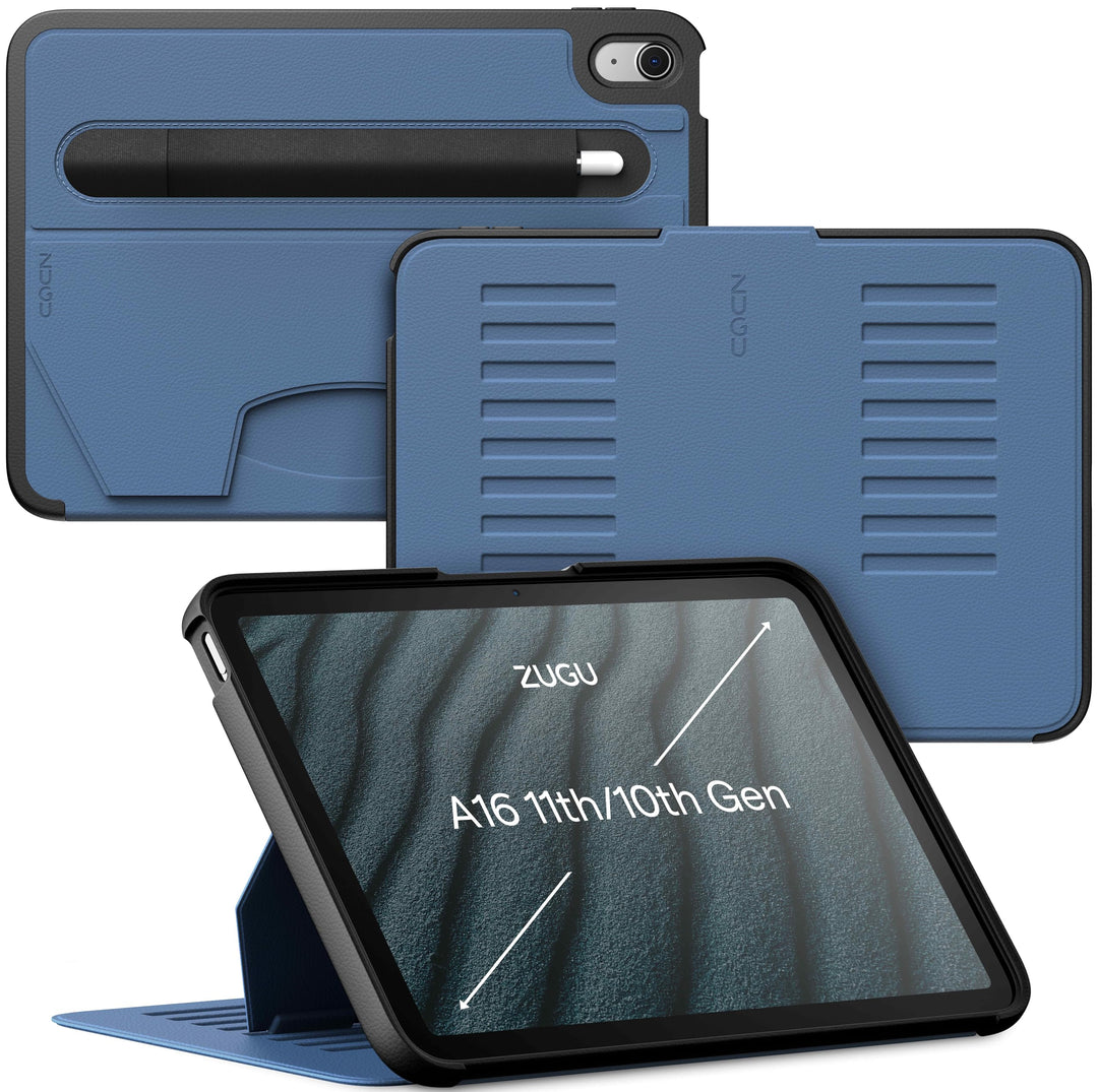 ZUGU iPad 10.9 Hülle 2022 10. Generation, schlanke Schutzhülle 8 Winkel-Ständer magnetisch, Stifthal