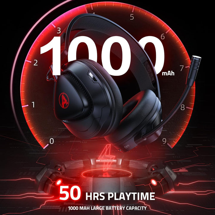 Awinnasey PH3 Kabelloses Gaming Headset für PS5, PS4, PC | Bluetooth-Kopfhörer mit 50 Stunden Akku,