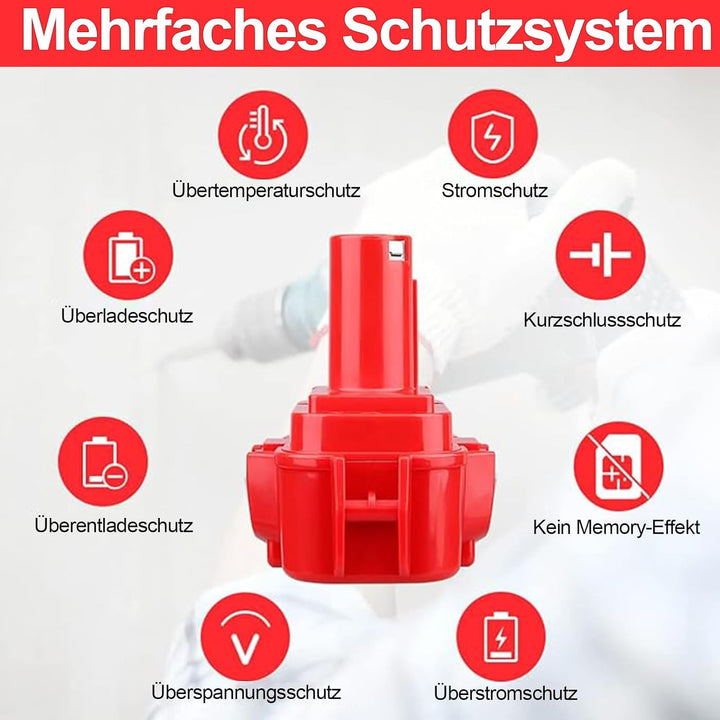 VANTTECH 2 Stück 9,6V 4,0Ah NI-MH Ersatz für Makita 9120 9122 9134 9135 9135A 9100A 9101A 9102 6261D