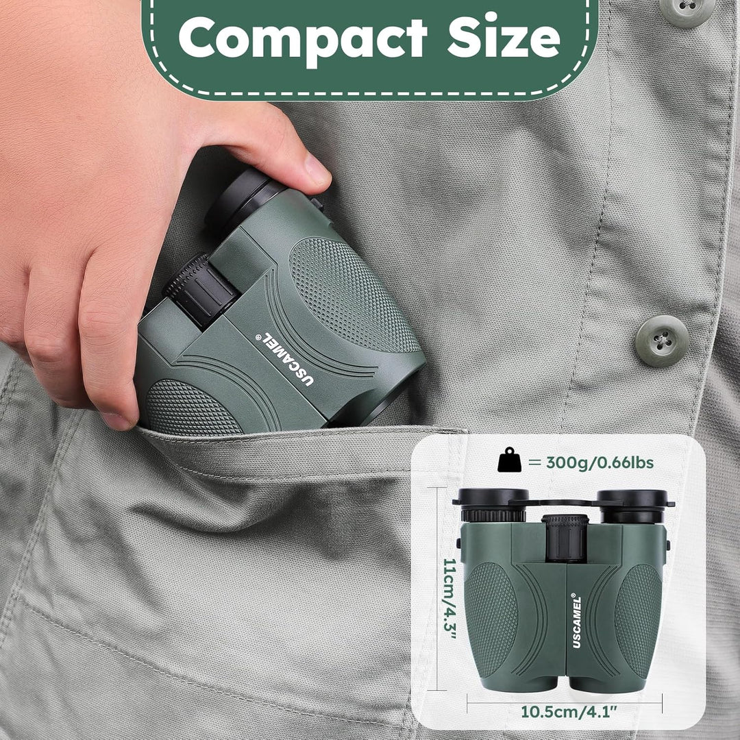 Fernglas für Erwachsene und Kinder, 12x25 Ferngläser BAK4 Prisma FMC-Linse Kompaktes Klein Fernglas