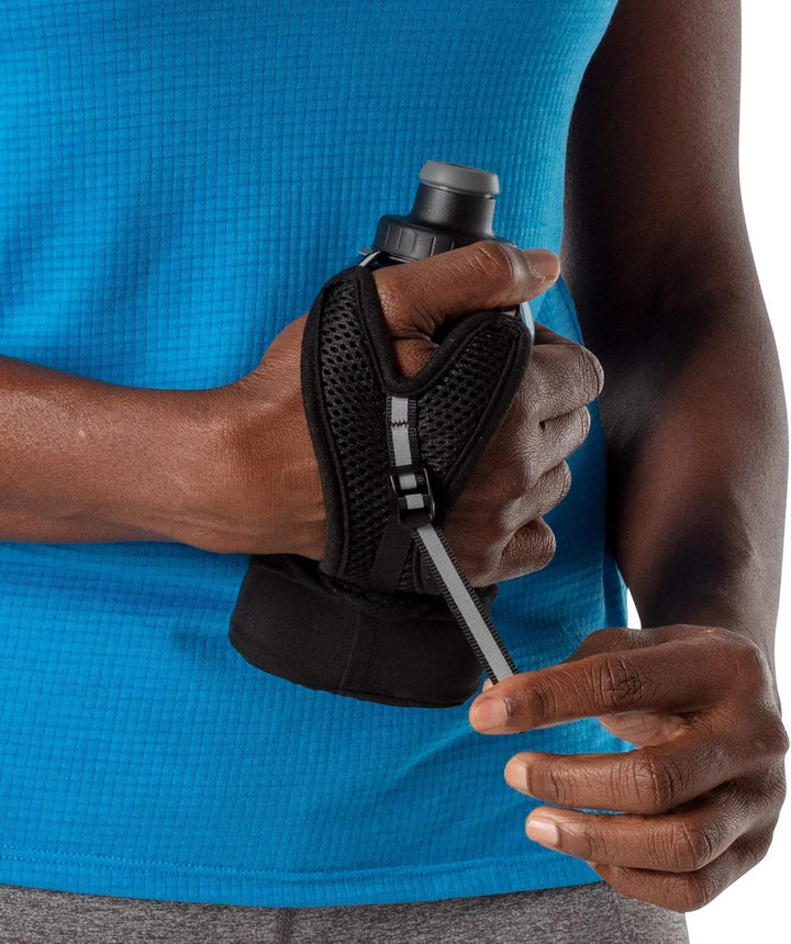 Nathan Quicksqueeze Lite Trinkflasche, isoliert, 340 ml, Schwarz/Marineblau, Einheitsgrösse 12oz Sch