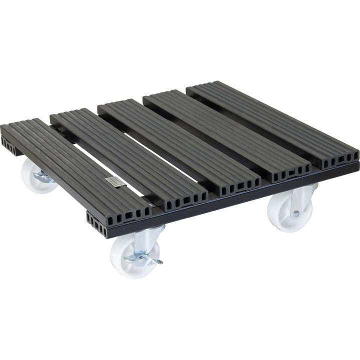 Wagner Pflanzenroller WPC 38,5 x 38,5 x 11 cm I Blumenroller für Aussenbereich + Innenbereich I Kübe
