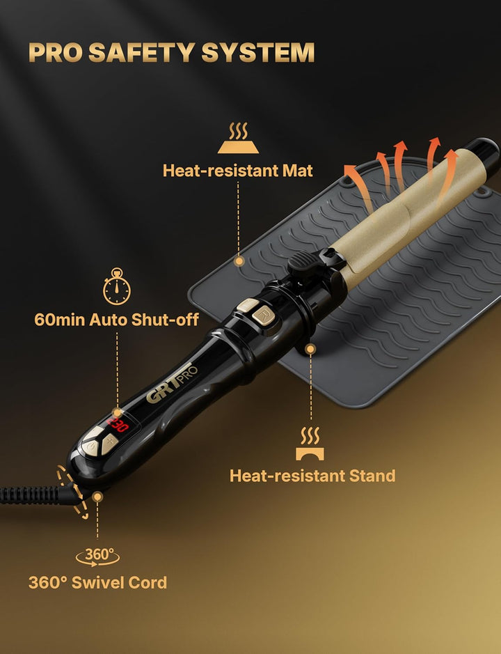 Automatischer Lockenstab mit Rotation 28mm - Profi Lockenstab Grosse Locken mit 14 Heizstufen (100-2