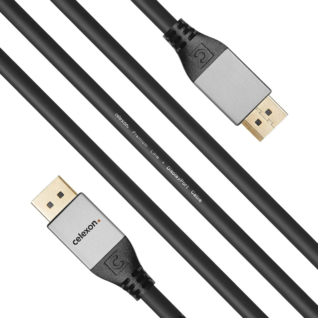 celexon DisplayPort Kabel 4K UHD @60Hz 1,5 m - Professional Line - Plug & Play - Version 1.2 1,5m Di