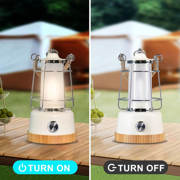 HARPER LIVING Wiederaufladbare LED-Laterne im Retro-Stil, 6 W, 370 Lumen, 5000 mAh, dimmbar, Farbwec
