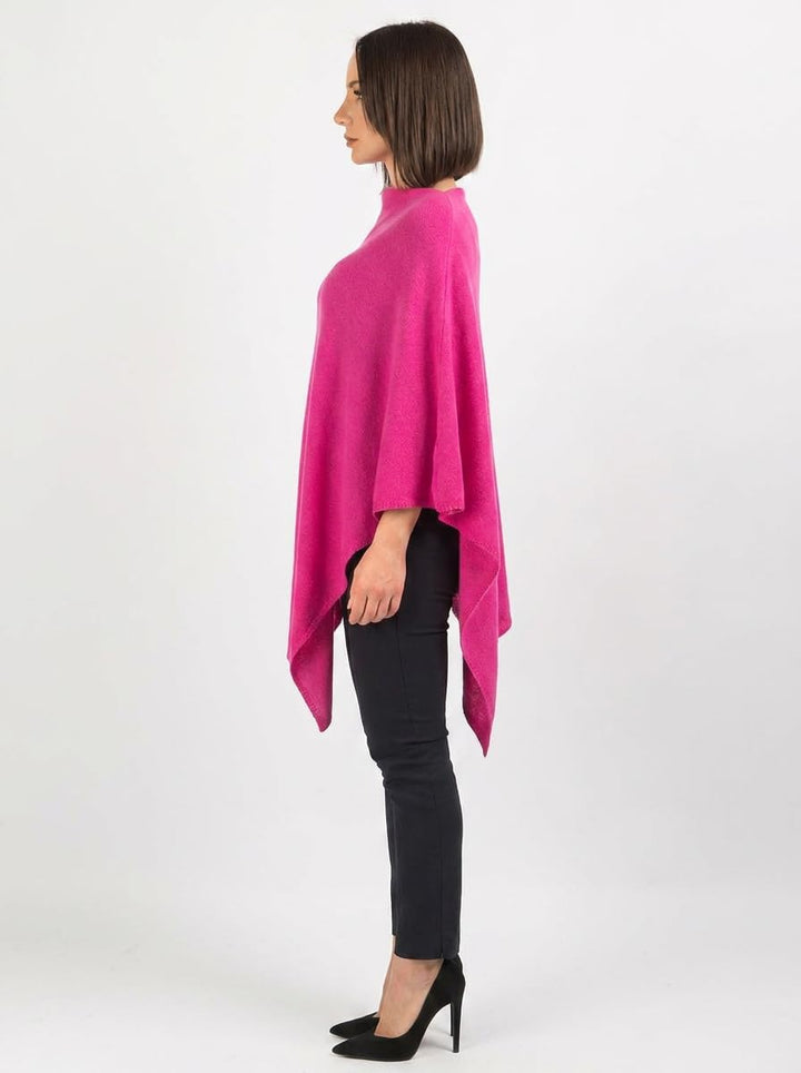Dalle Piane Cashmere - Poncho aus 100% Kaschmir - Made in Italy - für Frau Einheitsgrösse Fuxia, Ein
