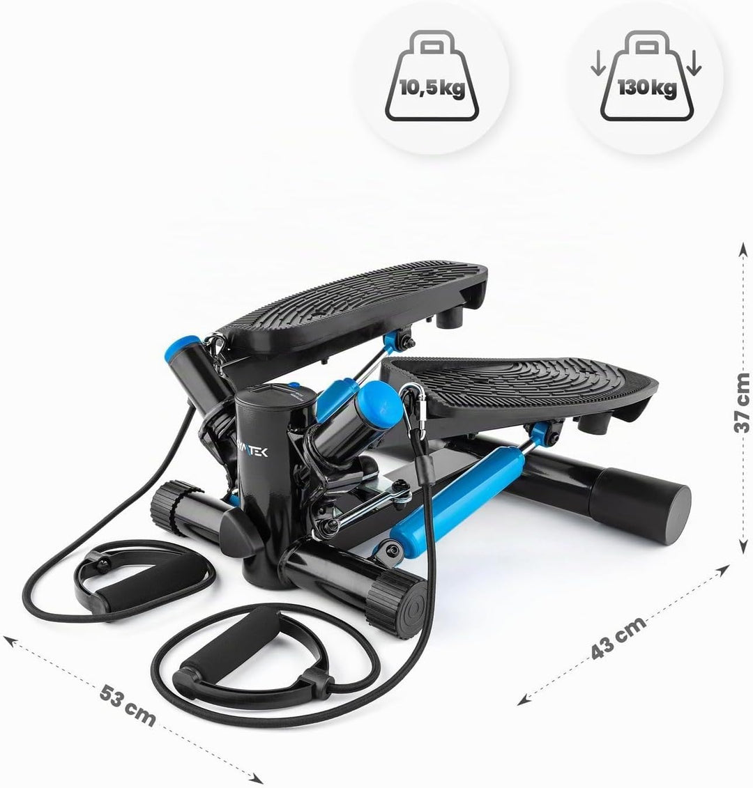 Gymtek XST500 Stepper, Drehstepper inkl. Expanderbänder - Twist Mini Stepper mit LCD, Schrittzähler