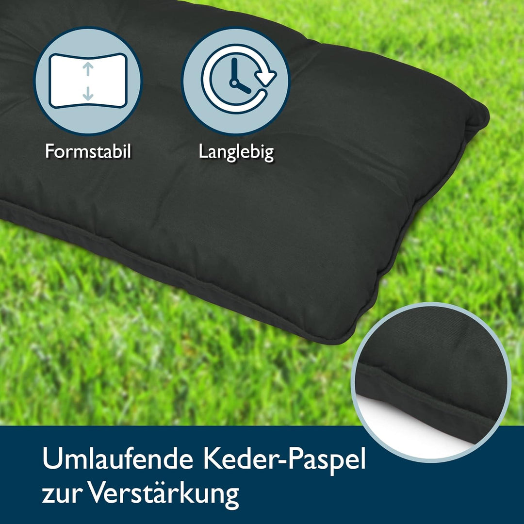 Beautissu Lounge Outdoor Rückenkissen 50x40x12 cm – Wetterfest & Pflegeleicht Gartenkissen Schmutzab